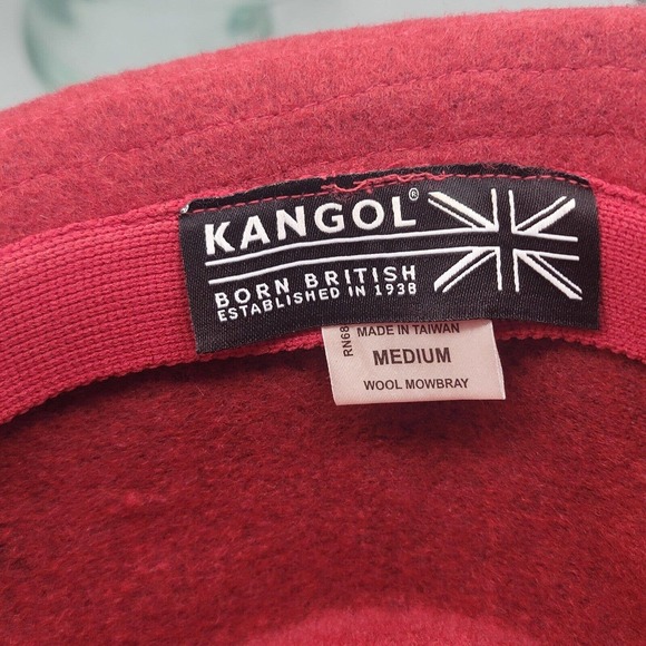Kangol Mens Wool Mowbray Red Velvet Hat Size Medium RN# 68438 Pork Pie Hat Clean - Picture 9 of 12